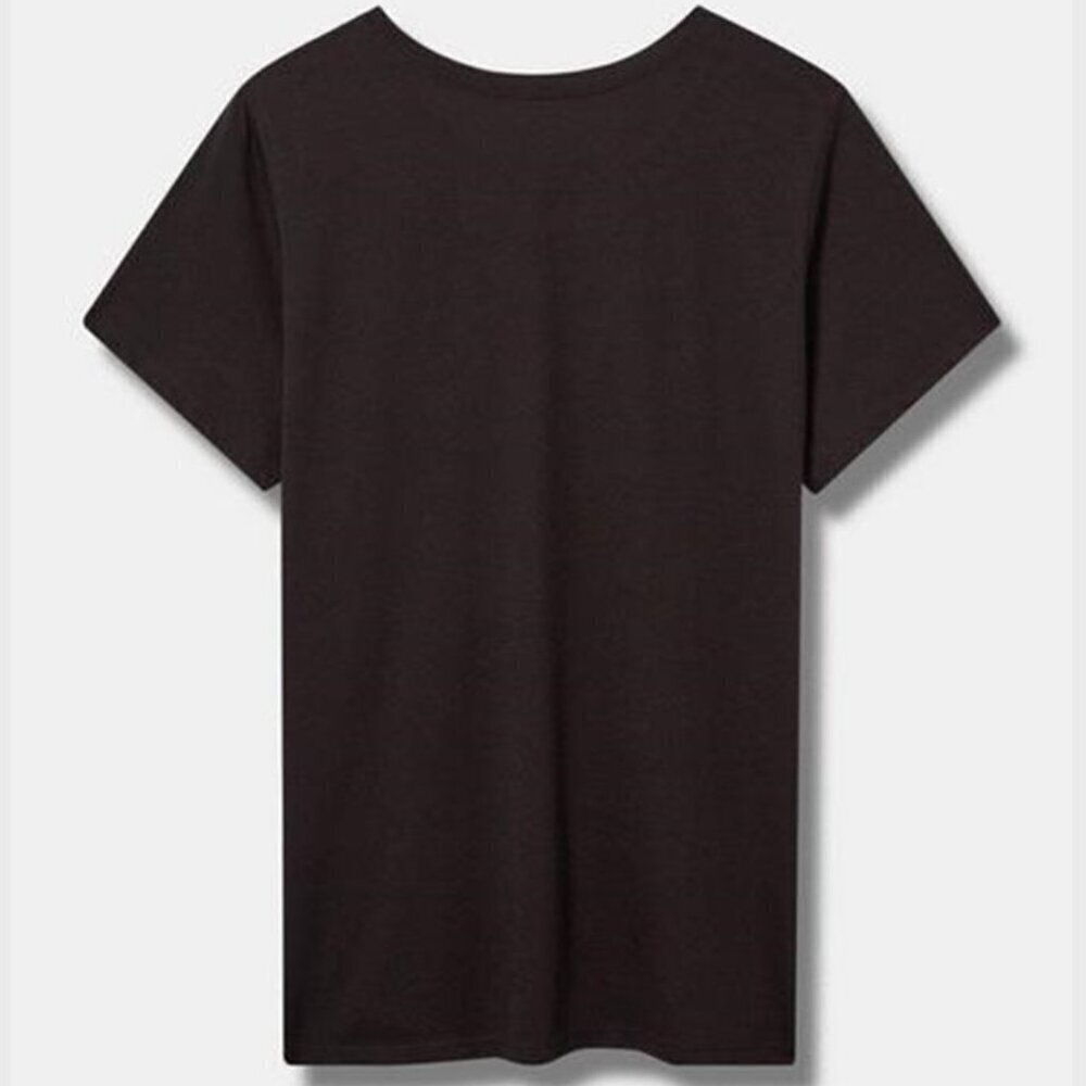 Torrid - "Drinks Well with Others" Classic Fit Signature Jersey Tee, Deep Black  - Picture 13 of 14